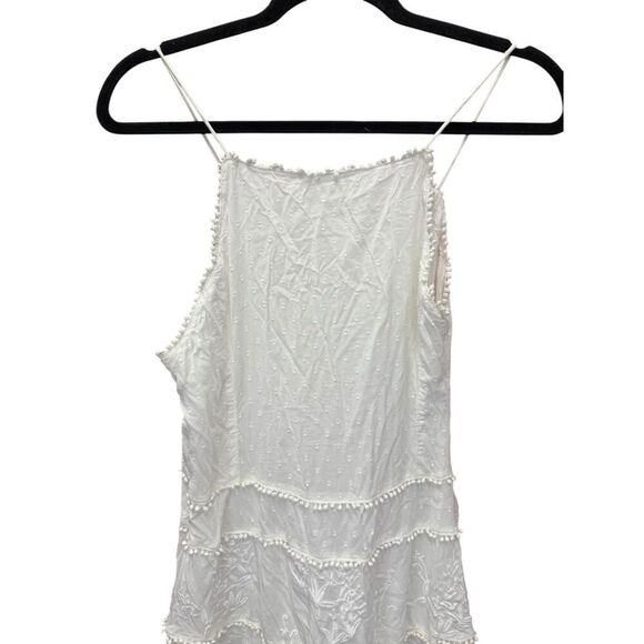 Anthropologie White Embroidered Tiered Midi Dress Halter Neck US 14 - Picture 5 of 15